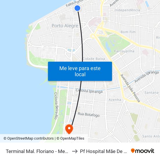 Terminal Mal. Floriano - Mercado to Pf Hospital Mãe De Deus map