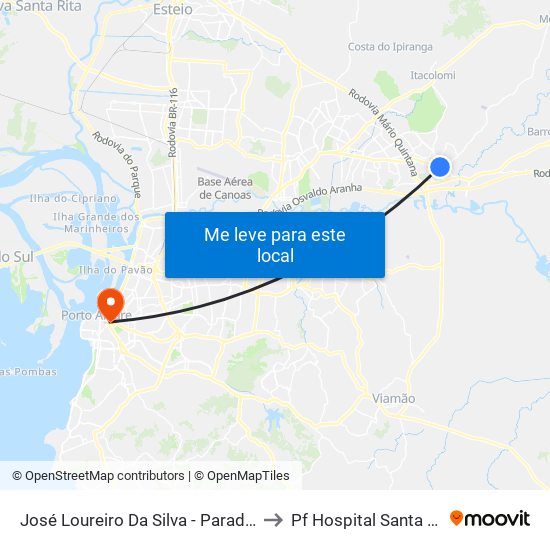 José Loureiro Da Silva - Parada 81 to Pf Hospital Santa Rita map