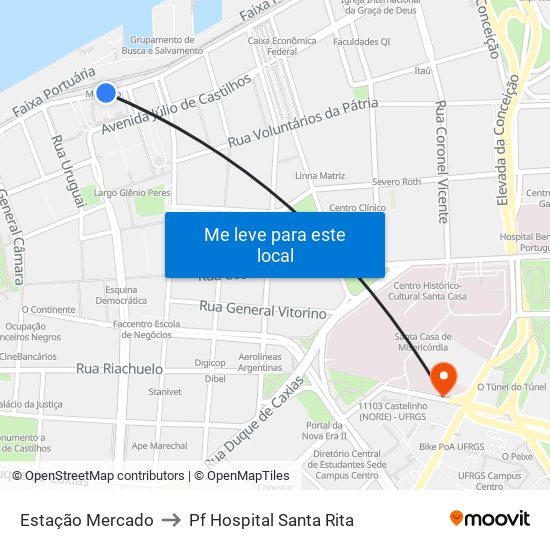 Estação Mercado to Pf Hospital Santa Rita map