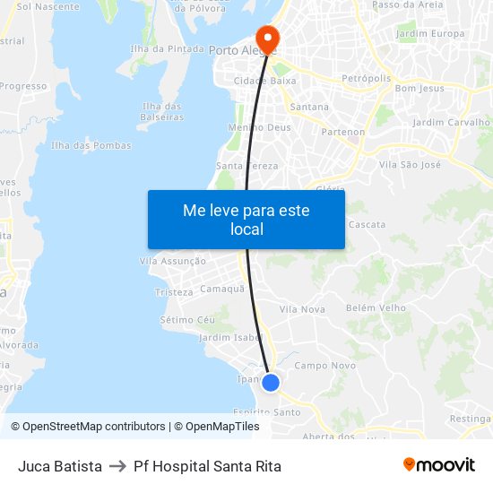 Juca Batista to Pf Hospital Santa Rita map