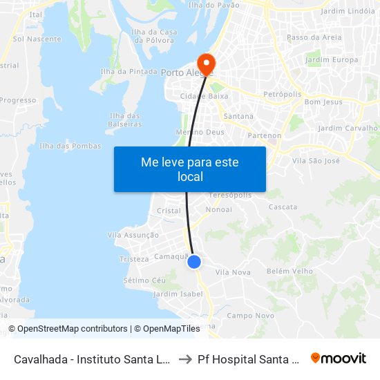 Cavalhada - Instituto Santa Luzia to Pf Hospital Santa Rita map