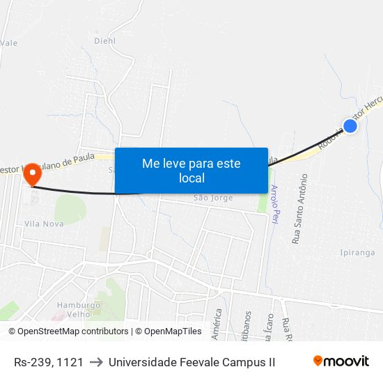 Rs-239, 1121 to Universidade Feevale Campus II map