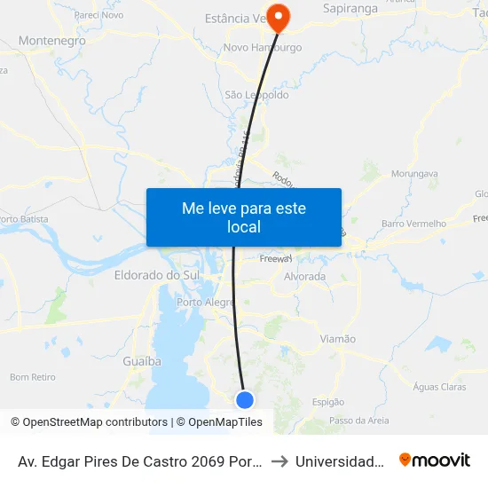 Av. Edgar Pires De Castro 2069 Porto Alegre - Rio Grande Do Sul 91786-299 Brasil to Universidade Feevale Campus II map