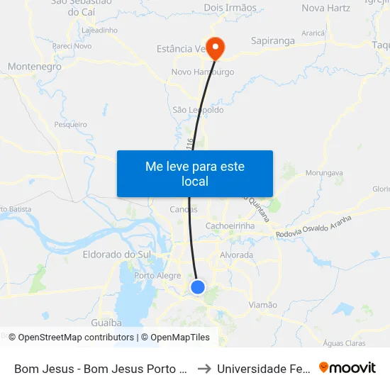 Bom Jesus - Bom Jesus Porto Alegre - Rs 91420-070 Brasil to Universidade Feevale Campus II map