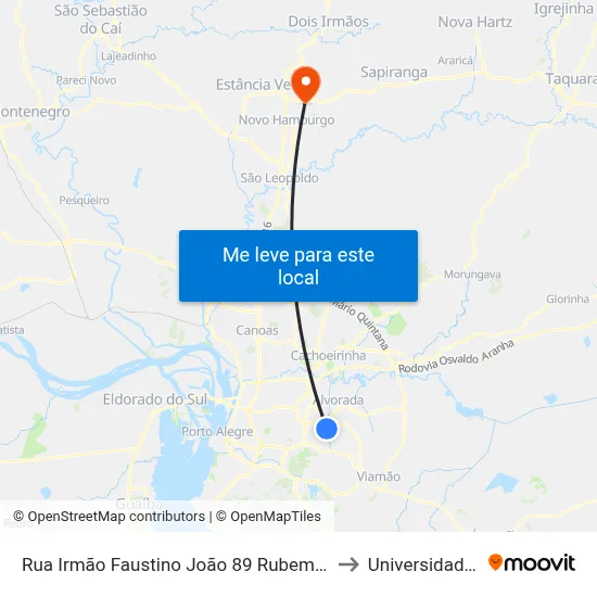 Rua Irmão Faustino João 89 Rubem Berta Porto Alegre - Rio Grande Do Sul 91250 Brasil to Universidade Feevale Campus II map