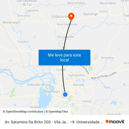 Av. Saturnino De Brito 200 - Vila Jardim Porto Alegre - Rs 91320-000 Brasil to Universidade Feevale Campus II map