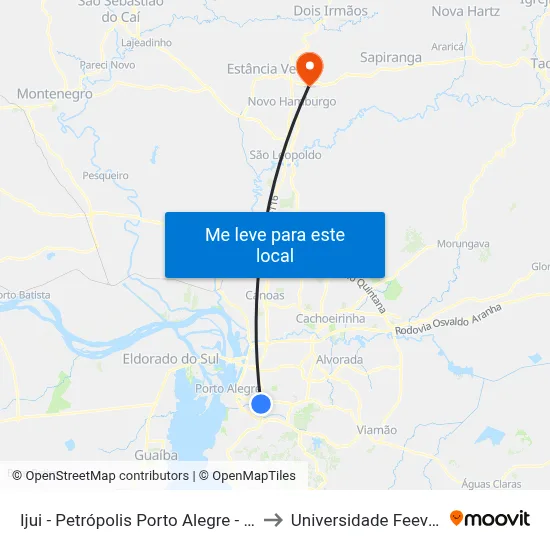 Ijui - Petrópolis Porto Alegre - Rs 90460-200 Brasil to Universidade Feevale Campus II map