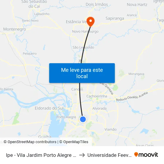 Ipe - Vila Jardim Porto Alegre - Rs 91320-140 Brasil to Universidade Feevale Campus II map