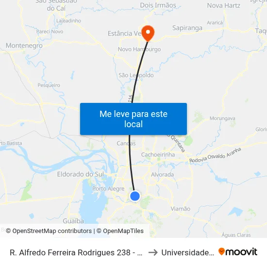 R. Alfredo Ferreira Rodrigues 238 - Bom Jesus Porto Alegre - Rs 91420-632 Brasil to Universidade Feevale Campus II map