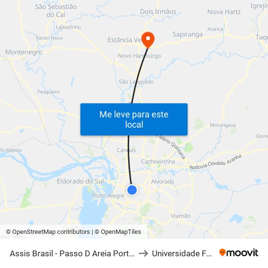 Assis Brasil - Passo D Areia Porto Alegre - Rs 91010-004 Brasil to Universidade Feevale Campus II map