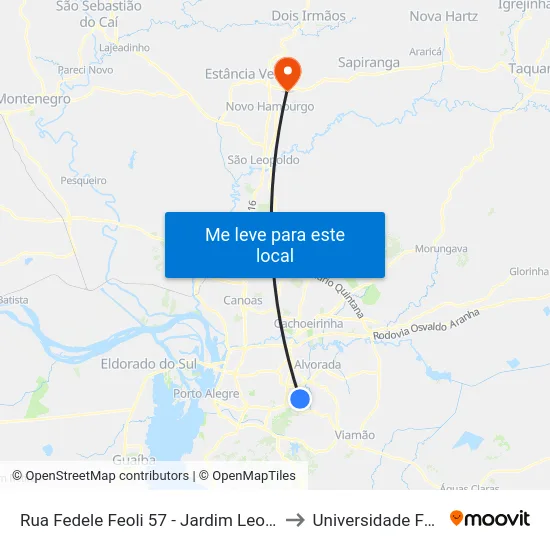 Rua Fedele Feoli 57 - Jardim Leopoldina Porto Alegre - Rs Brasil to Universidade Feevale Campus II map