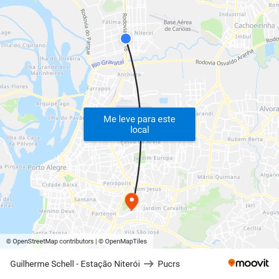 Guilherme Schell - Estação Niterói to Pucrs map