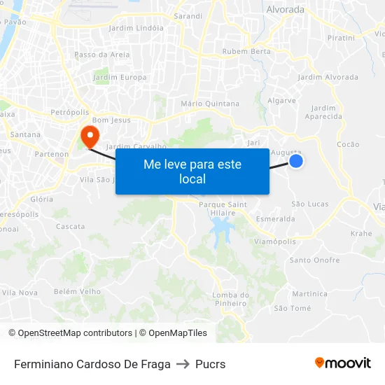 Ferminiano Cardoso De Fraga to Pucrs map