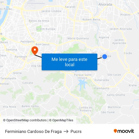 Ferminiano Cardoso De Fraga to Pucrs map