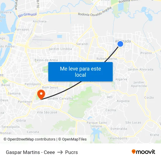 Gaspar Martins - Ceee to Pucrs map
