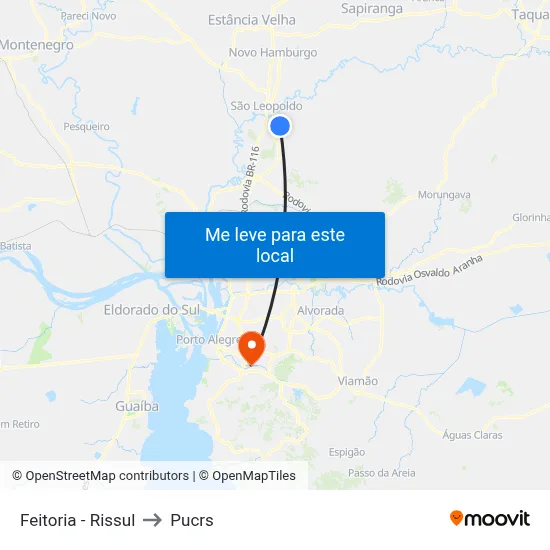 Feitoria - Rissul to Pucrs map