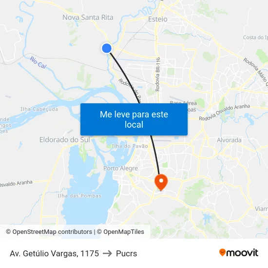Av. Getúlio Vargas, 1175 to Pucrs map