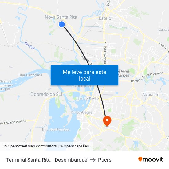 Terminal Santa Rita - Desembarque to Pucrs map