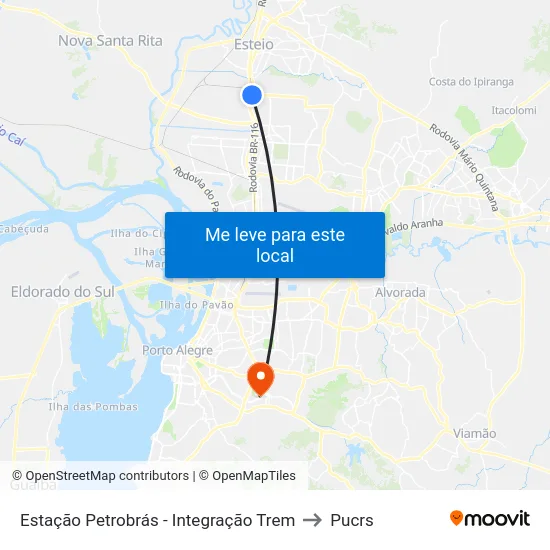 Estação Petrobrás - Integração Trem to Pucrs map