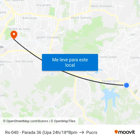 Rs-040 - Parada 36 (Upa 24h/18ºBpm to Pucrs map