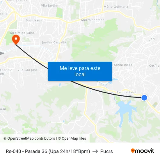 Rs-040 - Parada 36 (Upa 24h/18ºBpm) to Pucrs map