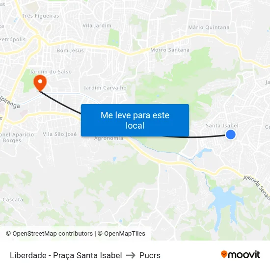 Liberdade - Praça Santa Isabel to Pucrs map