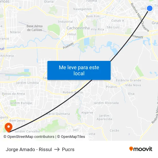 Jorge Amado - Rissul to Pucrs map