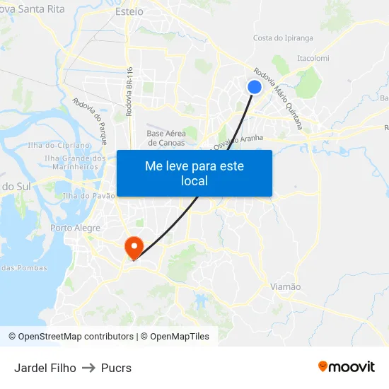 Jardel Filho to Pucrs map