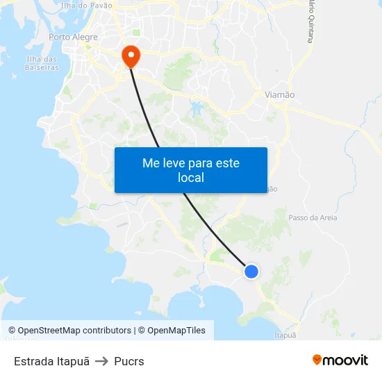 Estrada Itapuã to Pucrs map