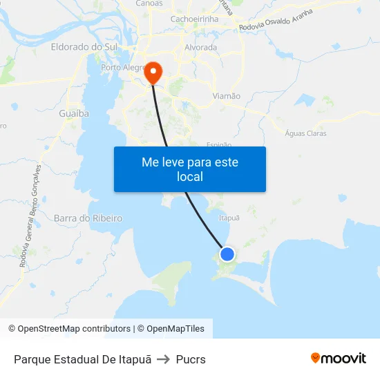 Parque Estadual De Itapuã to Pucrs map