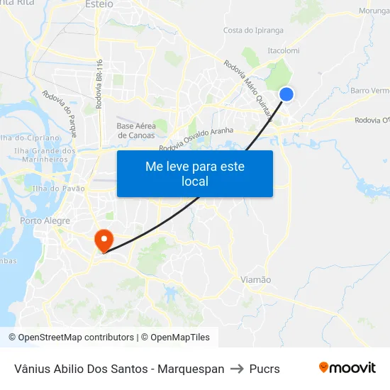 Vânius Abilio Dos Santos - Marquespan to Pucrs map