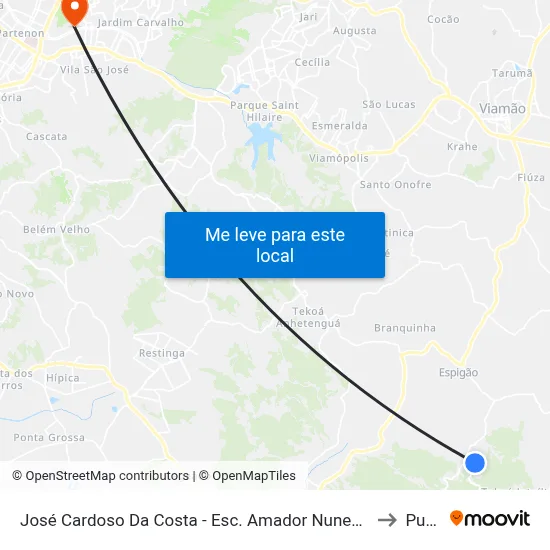 José Cardoso Da Costa - Esc. Amador Nunes Da Rocha to Pucrs map