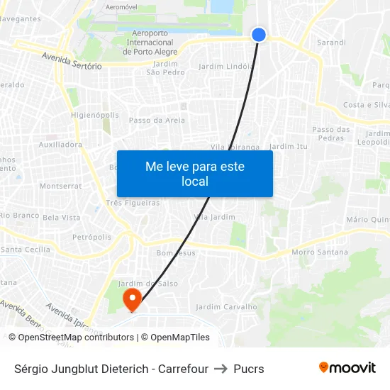 Sérgio Jungblut Dieterich - Carrefour to Pucrs map
