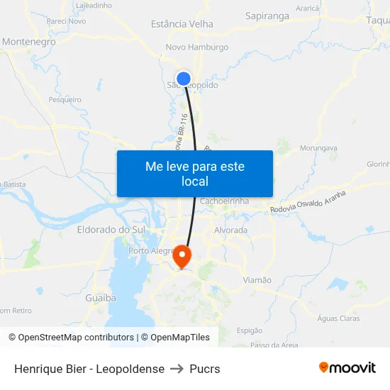 Henrique Bier - Leopoldense to Pucrs map