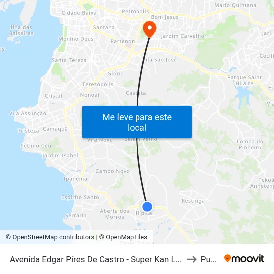 Avenida Edgar Píres De Castro - Super Kan Lotação to Pucrs map