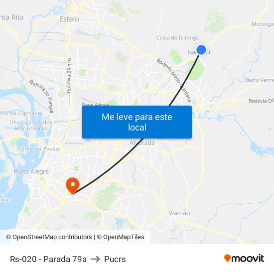 Rs-020 - Parada 79a to Pucrs map