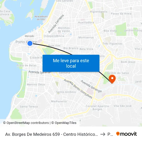 Av. Borges De Medeiros 659 - Centro Histórico Porto Alegre - Rs 90020-021 Brasil to Pucrs map