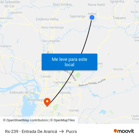 Rs-239 - Entrada De Araricá to Pucrs map
