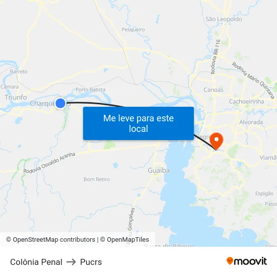 Colônia Penal to Pucrs map