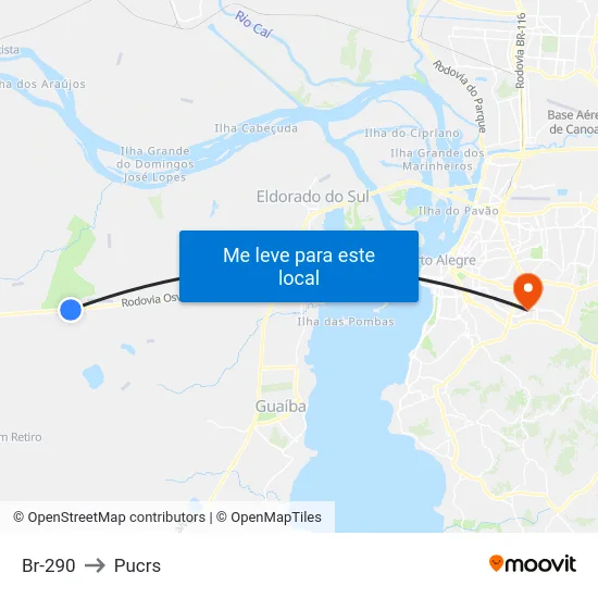 Br-290 to Pucrs map