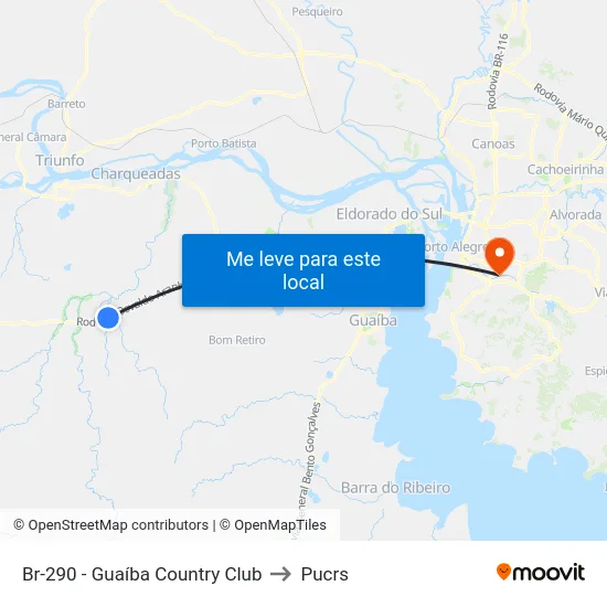 Br-290  - Guaíba Country Club to Pucrs map