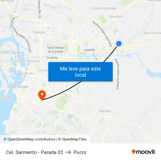 Cel. Sarmento - Parada 02 to Pucrs map