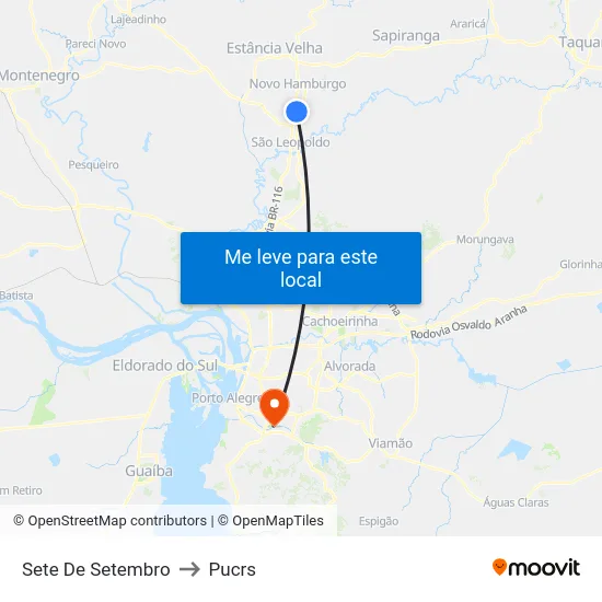 Sete De Setembro to Pucrs map