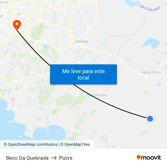 Beco Da Quebrada to Pucrs map