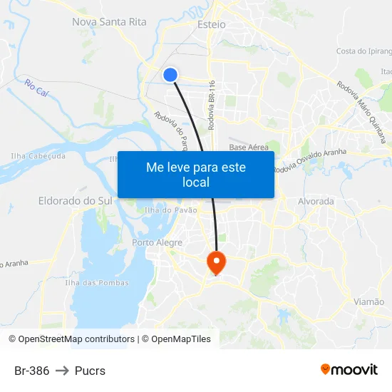 Br-386 to Pucrs map