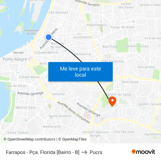 Farrapos - Pça. Florida [Bairro - B] to Pucrs map