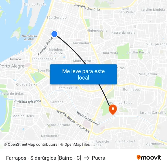 Farrapos - Siderúrgica [Bairro - C] to Pucrs map