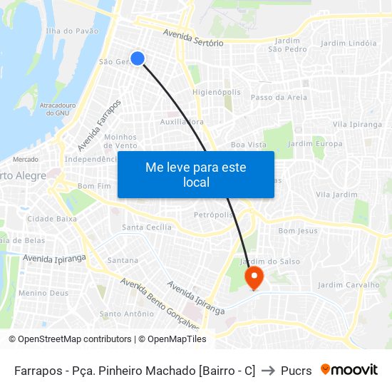 Farrapos - Pça. Pinheiro Machado [Bairro - C] to Pucrs map