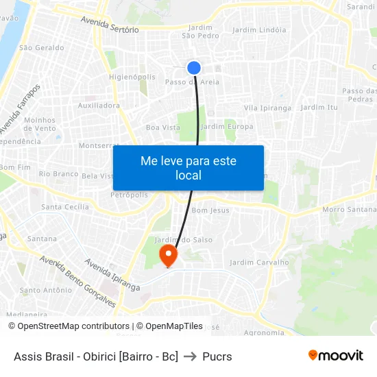 Assis Brasil - Obirici [Bairro - Bc] to Pucrs map