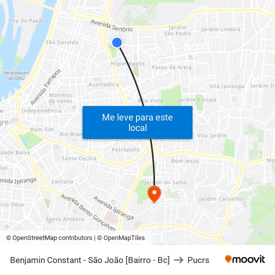 Benjamin Constant - São João [Bairro - Bc] to Pucrs map
